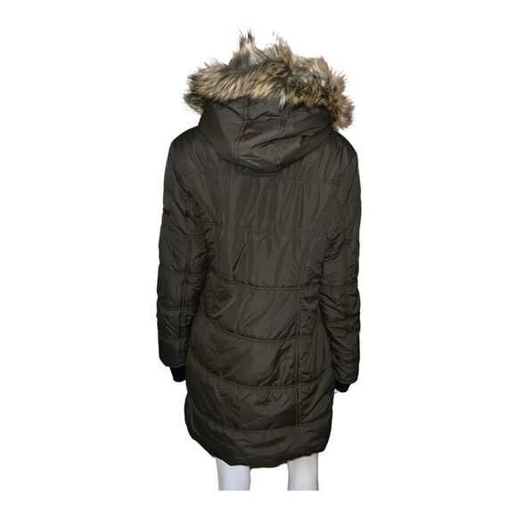 Maralyn & Me Juniors' Faux-Fur Trim Hooded Puffer Coat Olive Green XXL NWT - Picture 3 of 10